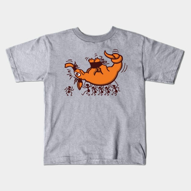 Aardvark in trouble when kidnapped by a group of bold ants Kids T-Shirt by zooco